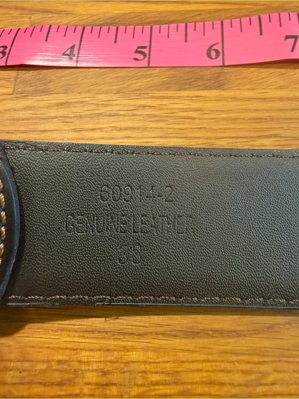 Men's Brown Leather Belt with Brass Buckle (024)